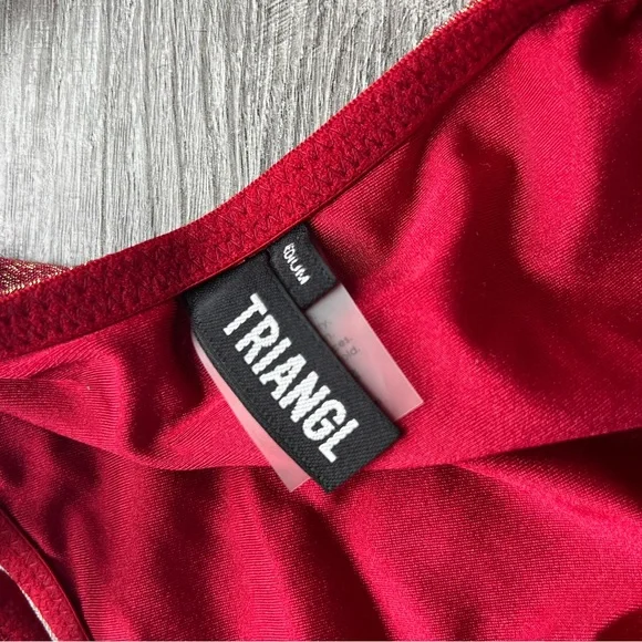 Triangle Red Bikini Set (Top and Bottom) - Picture 3 of 4